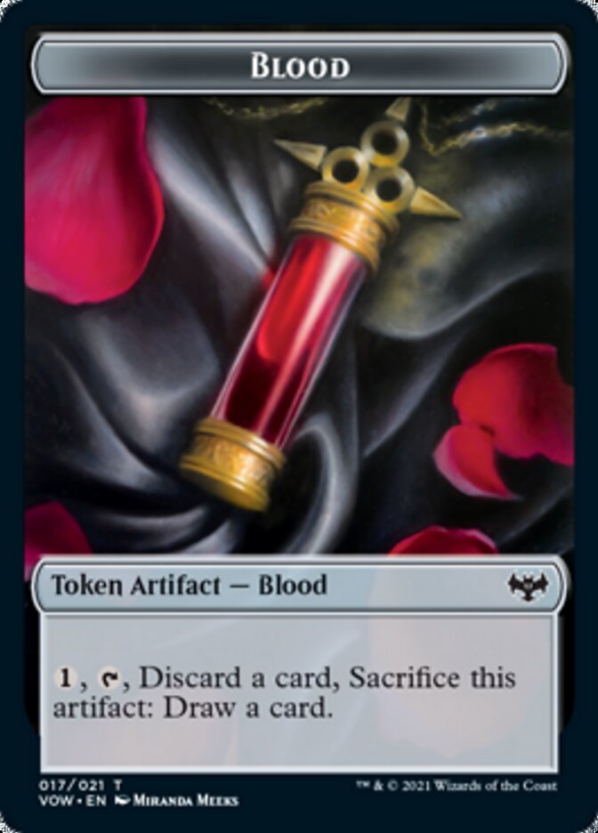 Blood // Treasure Double-sided Token [Innistrad: Crimson Vow Tokens] | Cards and Coasters CA
