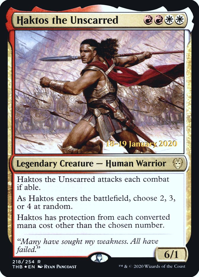 Haktos the Unscarred [Theros Beyond Death Prerelease Promos] | Cards and Coasters CA