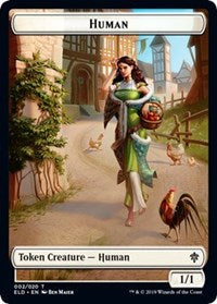 Human // Food (17) Double-sided Token [Throne of Eldraine Tokens] | Cards and Coasters CA