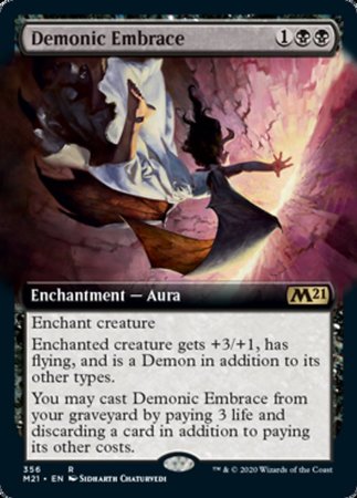 Demonic Embrace (Extended Art) [Core Set 2021] | Cards and Coasters CA