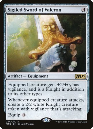 Sigiled Sword of Valeron [Core Set 2019] | Cards and Coasters CA