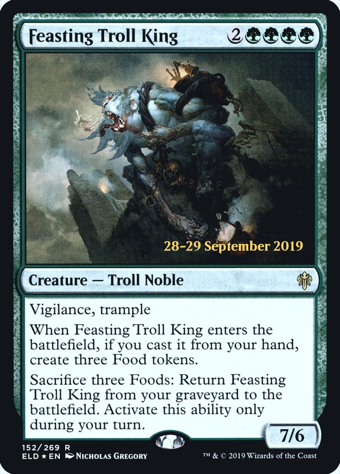 Feasting Troll King  [Throne of Eldraine Prerelease Promos] | Cards and Coasters CA