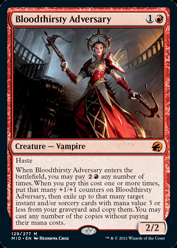 Bloodthirsty Adversary [Innistrad: Midnight Hunt] | Cards and Coasters CA