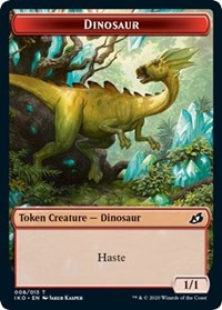 Dinosaur // Human Soldier (004) Double-sided Token [Ikoria: Lair of Behemoths Tokens] | Cards and Coasters CA