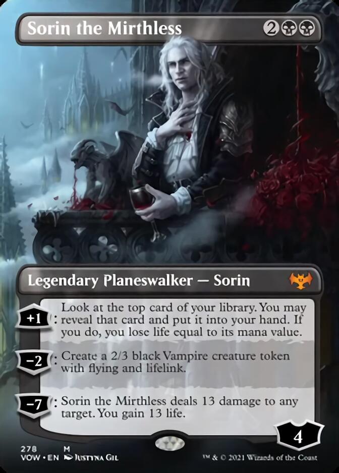 Sorin the Mirthless (Borderless) [Innistrad: Crimson Vow] | Cards and Coasters CA