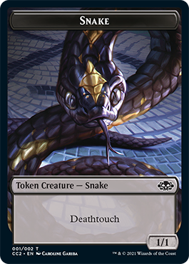 Snake // Zombie Double-sided Token [Commander Collection: Black Tokens] | Cards and Coasters CA