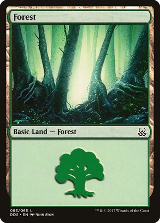 Forest (63) [Duel Decks: Mind vs. Might] | Cards and Coasters CA