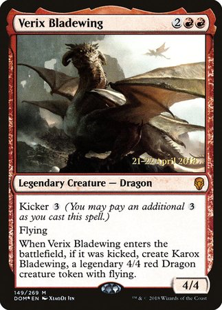 Verix Bladewing [Dominaria Promos] | Cards and Coasters CA