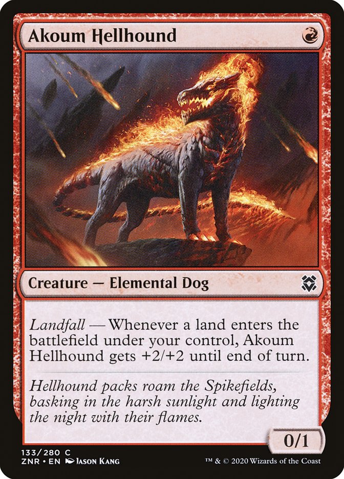 Akoum Hellhound [Zendikar Rising] | Cards and Coasters CA