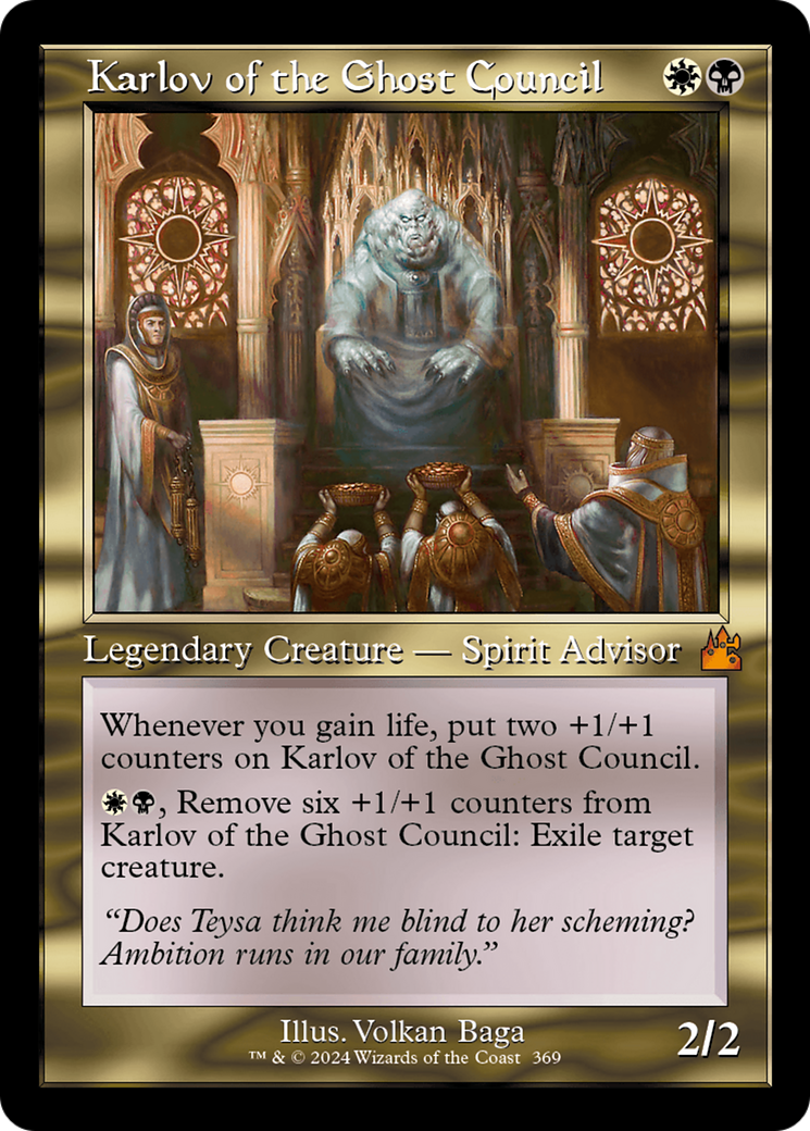 Karlov of the Ghost Council (Retro Frame) [Ravnica Remastered] | Cards and Coasters CA