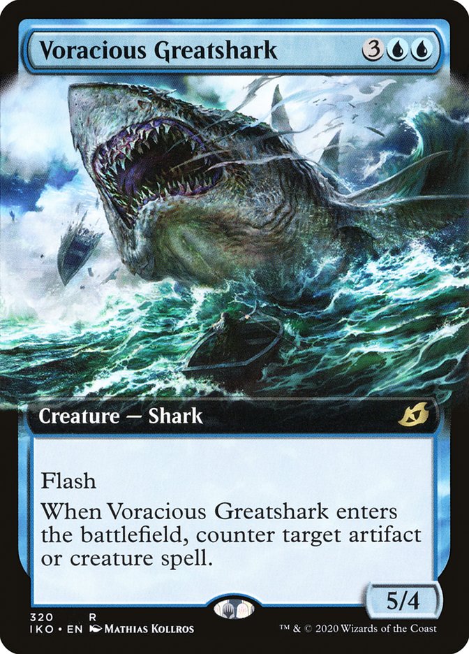 Voracious Greatshark (Extended Art) [Ikoria: Lair of Behemoths] | Cards and Coasters CA