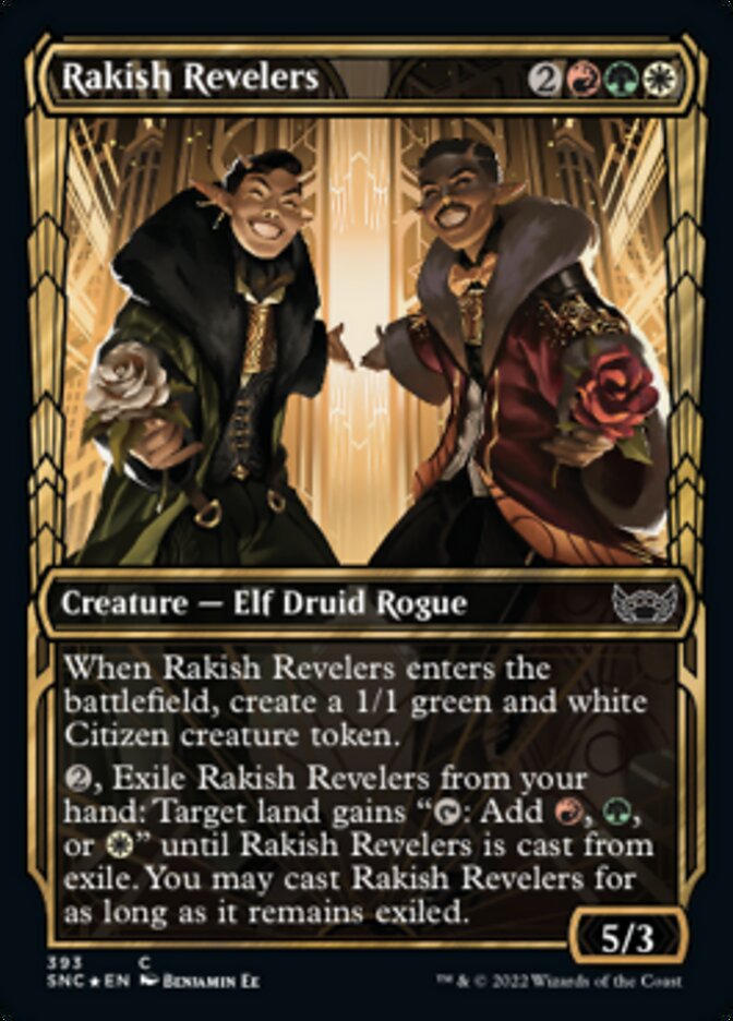 Rakish Revelers (Showcase Golden Age Gilded Foil) [Streets of New Capenna] | Cards and Coasters CA