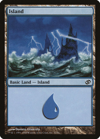 Island (32) [Duel Decks: Jace vs. Chandra] | Cards and Coasters CA