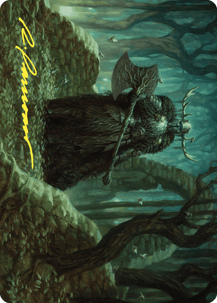 Mosswood Dreadknight Art Card (Gold-Stamped Signature) [Wilds of Eldraine Art Series] | Cards and Coasters CA