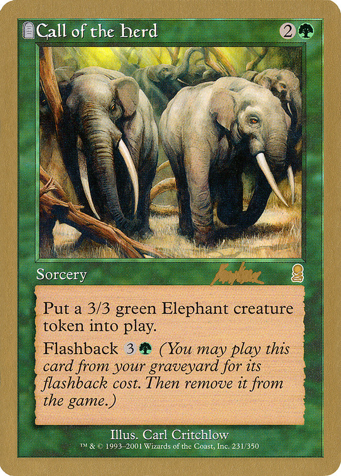 Call of the Herd (Brian Kibler) [World Championship Decks 2002] | Cards and Coasters CA
