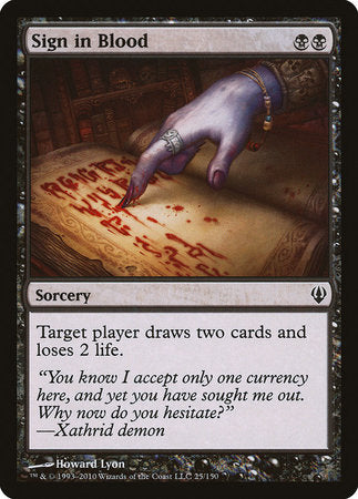 Sign in Blood [Archenemy] | Cards and Coasters CA