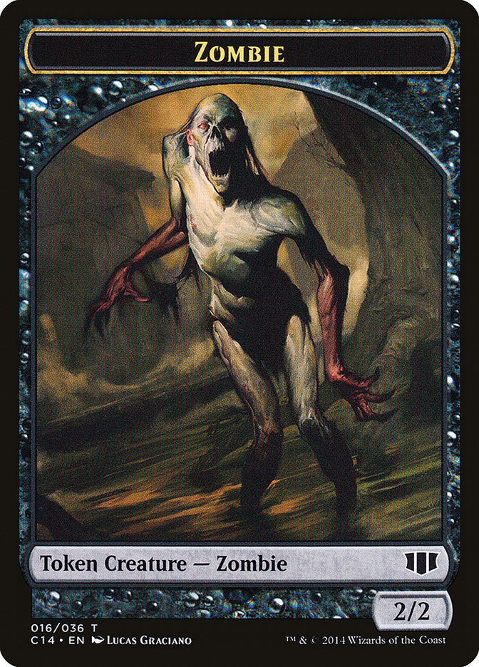 Germ // Zombie (016/036) Double-sided Token [Commander 2014 Tokens] | Cards and Coasters CA