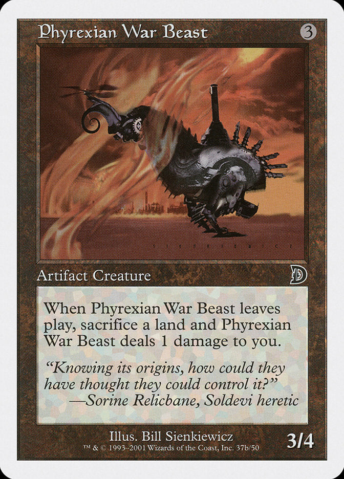 Phyrexian War Beast (Signature on Right) [Deckmasters] | Cards and Coasters CA