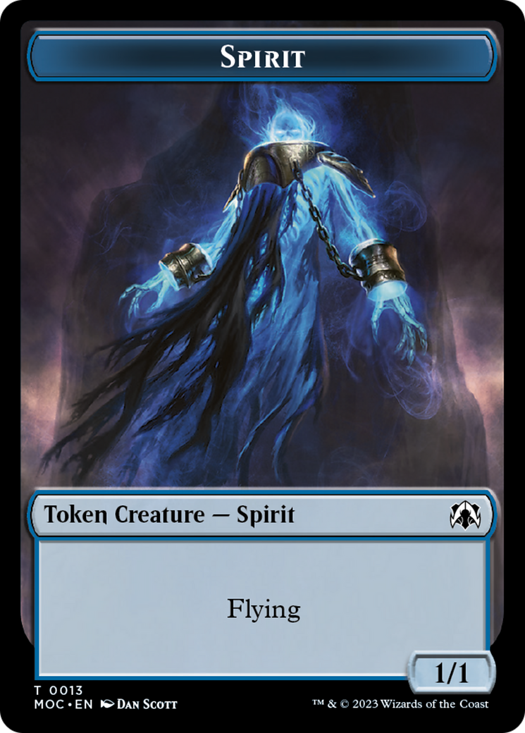 Spirit (9) // Spirit (13) Double-Sided Token [March of the Machine Commander Tokens] | Cards and Coasters CA