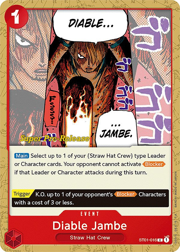 Diable Jambe [Super Pre-Release Starter Deck: Straw Hat Crew] | Cards and Coasters CA