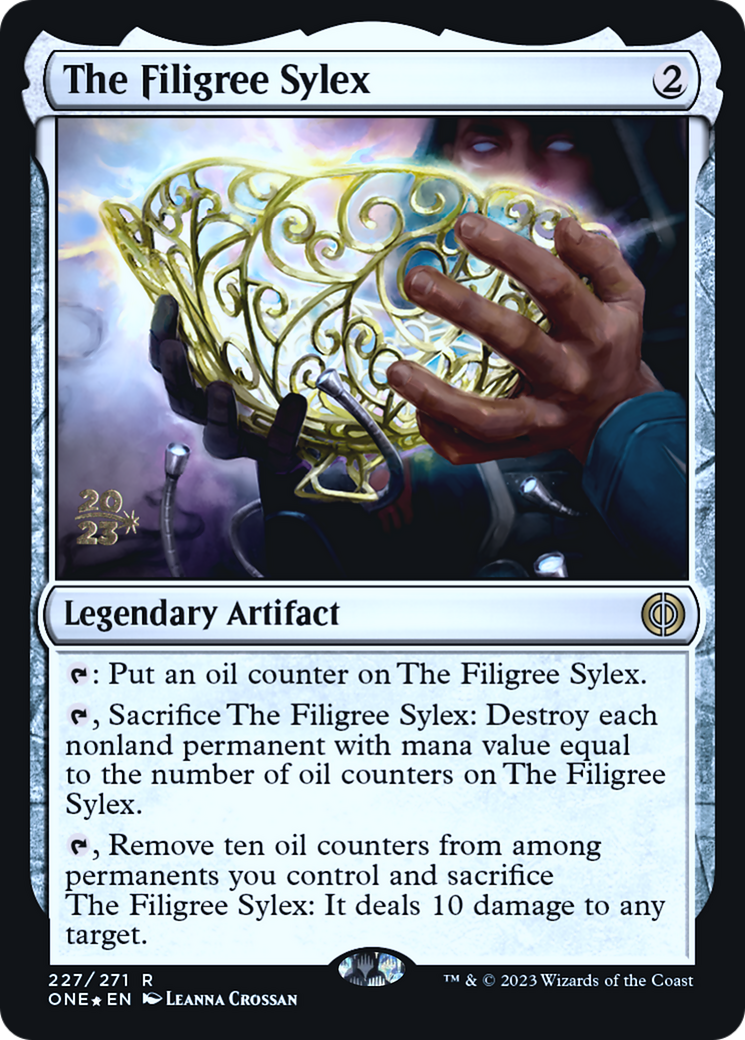 The Filigree Sylex [Phyrexia: All Will Be One Prerelease Promos] | Cards and Coasters CA