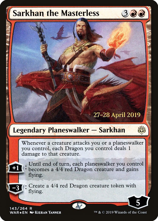 Sarkhan the Masterless  [War of the Spark Prerelease Promos] | Cards and Coasters CA