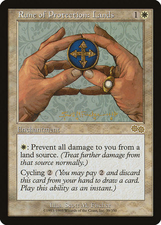 Rune of Protection: Lands [Urza's Saga] | Cards and Coasters CA