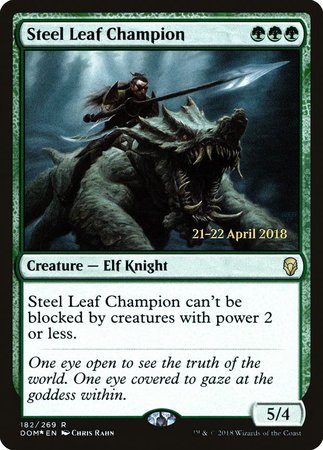 Steel Leaf Champion [Dominaria Promos] | Cards and Coasters CA