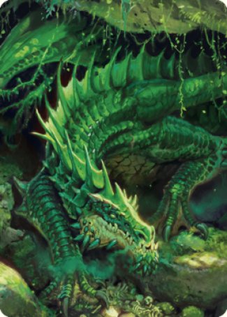 Lurking Green Dragon Art Card [Commander Legends: Battle for Baldur's Gate Art Series] | Cards and Coasters CA