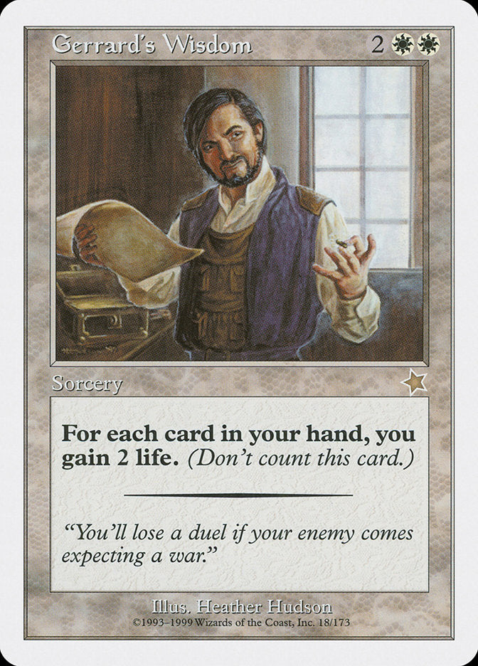 Gerrard's Wisdom [Starter 1999] | Cards and Coasters CA
