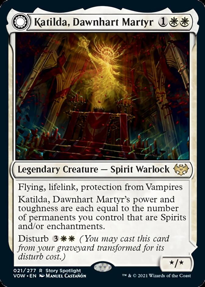 Katilda, Dawnhart Martyr // Katilda's Rising Dawn [Innistrad: Crimson Vow] | Cards and Coasters CA