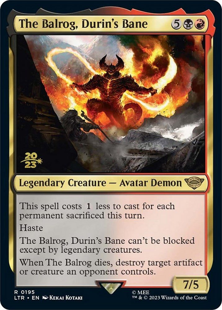 The Balrog, Durin's Bane [The Lord of the Rings: Tales of Middle-Earth Prerelease Promos] | Cards and Coasters CA