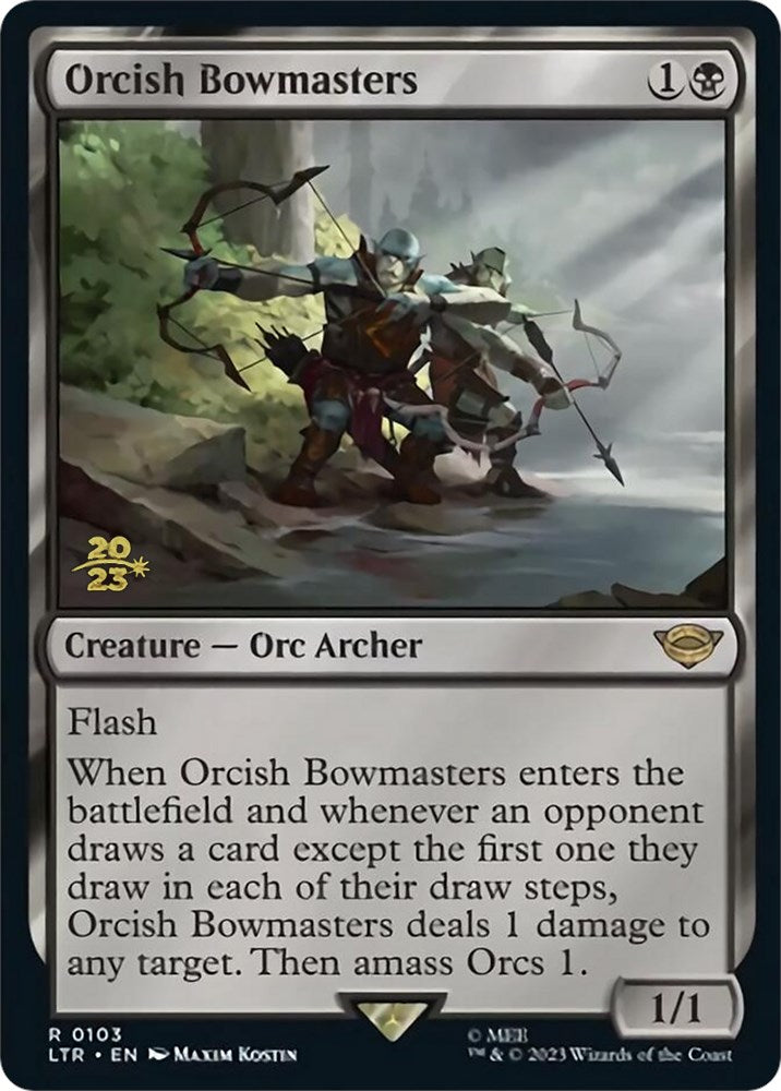 Orcish Bowmasters [The Lord of the Rings: Tales of Middle-Earth Prerelease Promos] | Cards and Coasters CA