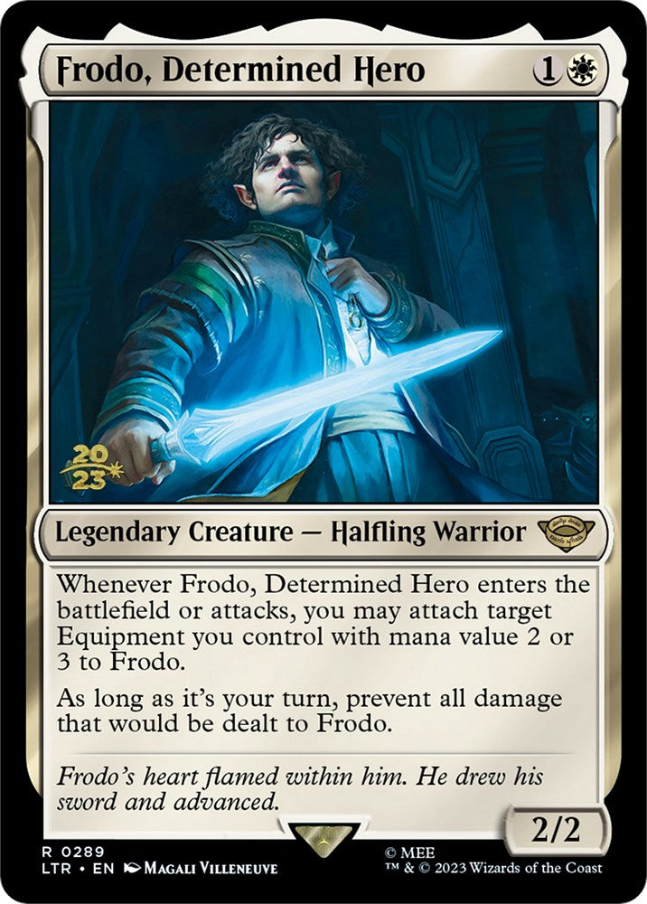 Frodo, Determined Hero [The Lord of the Rings: Tales of Middle-Earth Prerelease Promos] | Cards and Coasters CA