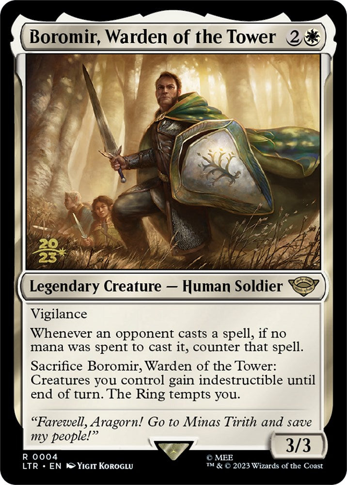 Boromir, Warden of the Tower [The Lord of the Rings: Tales of Middle-Earth Prerelease Promos] | Cards and Coasters CA