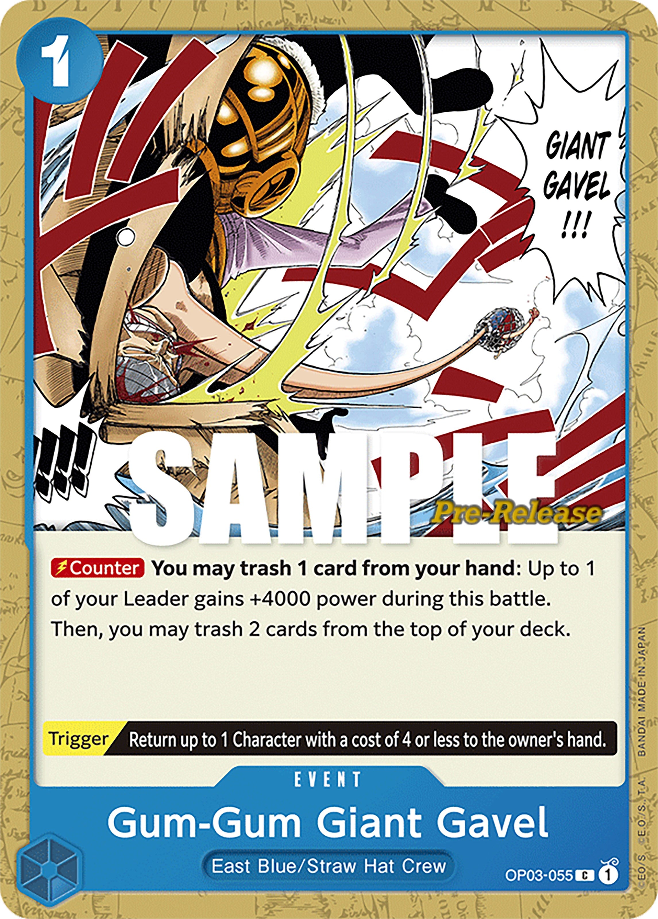 Gum-Gum Giant Gavel [Pillars of Strength Pre-Release Cards] | Cards and Coasters CA