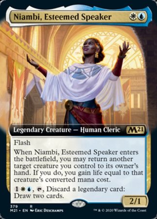 Niambi, Esteemed Speaker (Extended Art) [Core Set 2021] | Cards and Coasters CA