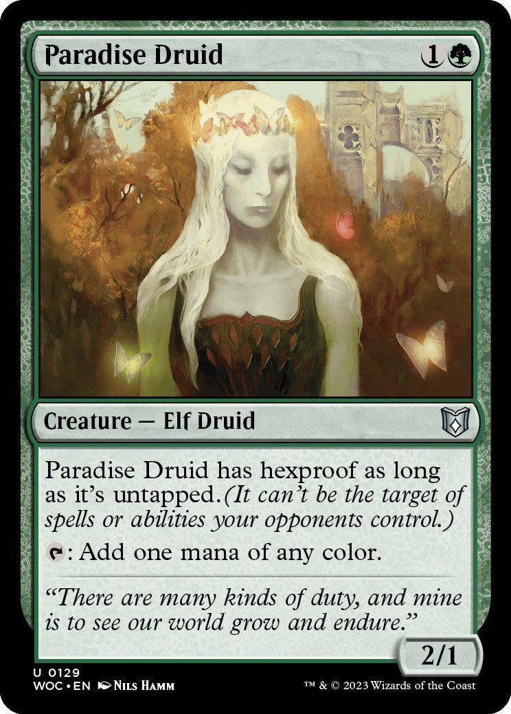 Paradise Druid [Wilds of Eldraine Commander] | Cards and Coasters CA