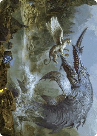 Horned Loch-Whale Art Card [Wilds of Eldraine Art Series] | Cards and Coasters CA