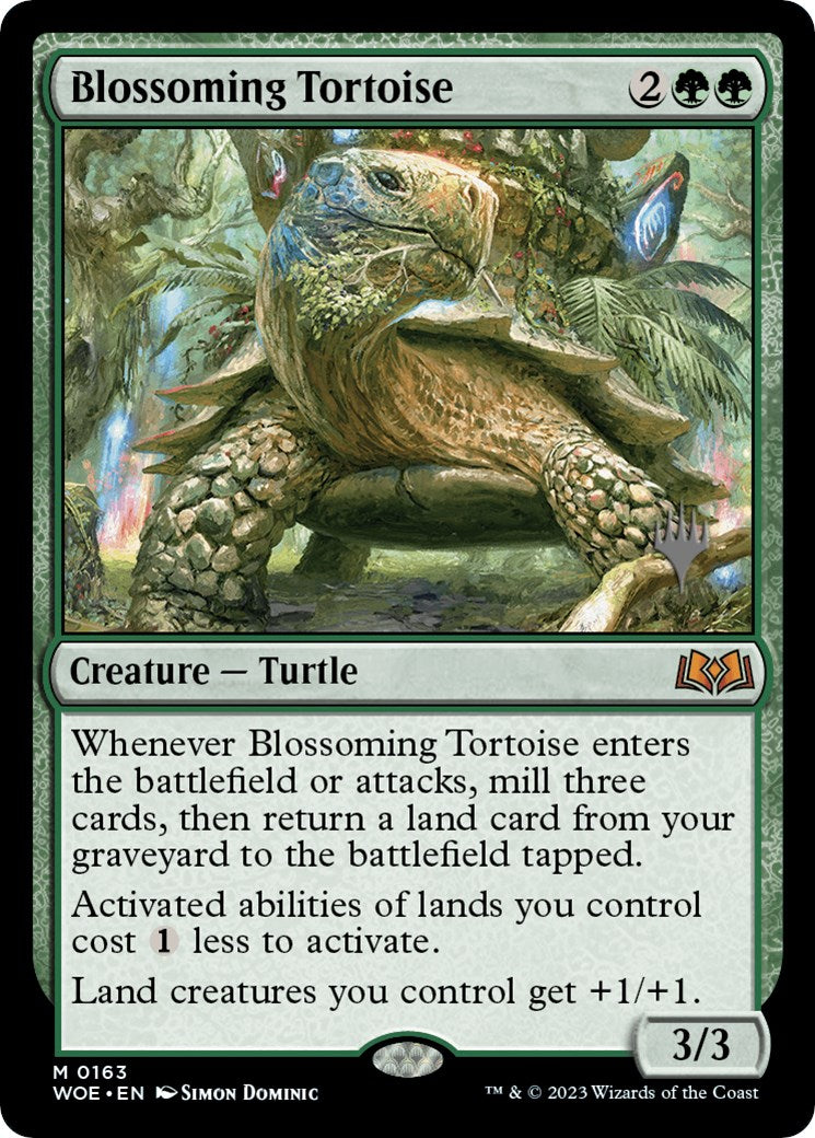 Blossoming Tortoise (Promo Pack) [Wilds of Eldraine Promos] | Cards and Coasters CA