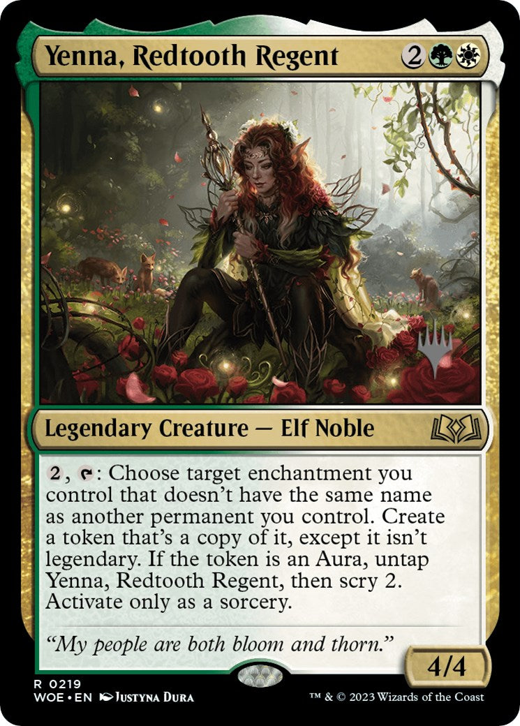 Yenna, Redtooth Regent (Promo Pack) [Wilds of Eldraine Promos] | Cards and Coasters CA