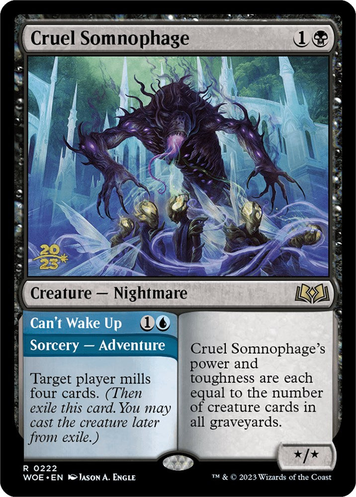 Cruel Somnophage // Can't Wake Up (Promo Pack) [Wilds of Eldraine Promos] | Cards and Coasters CA