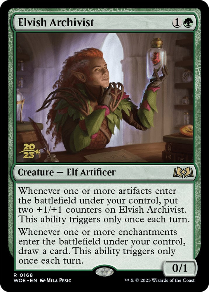 Elvish Archivist [Wilds of Eldraine Prerelease Promos] | Cards and Coasters CA