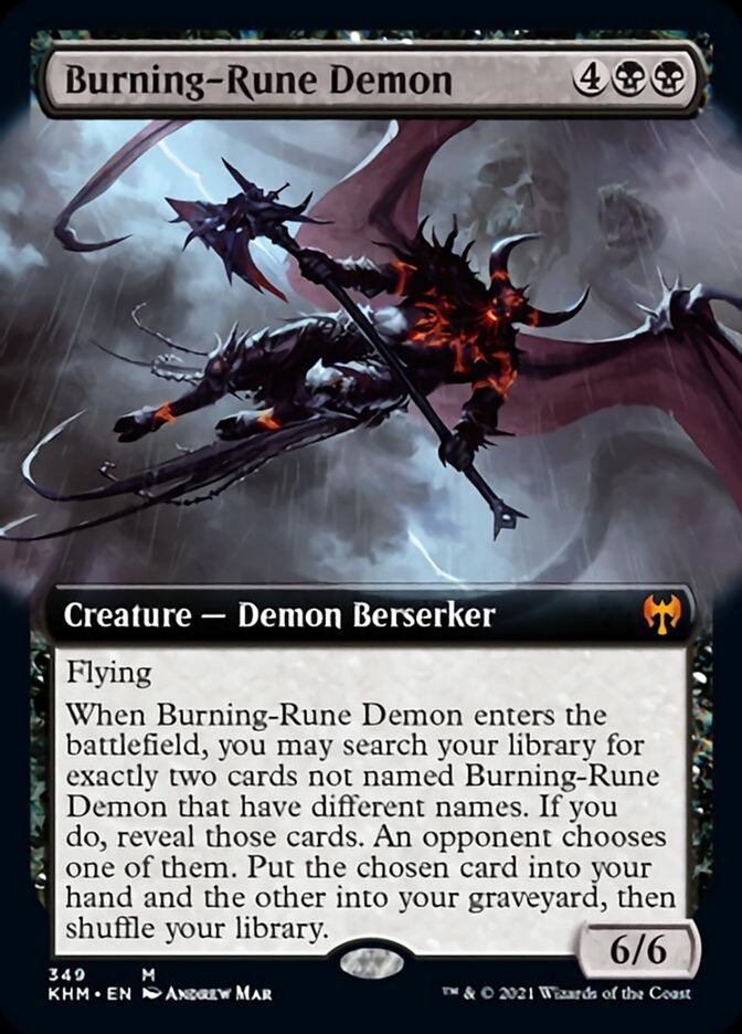 Burning-Rune Demon (Extended Art) [Kaldheim] | Cards and Coasters CA