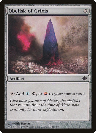 Obelisk of Grixis [Shards of Alara] | Cards and Coasters CA