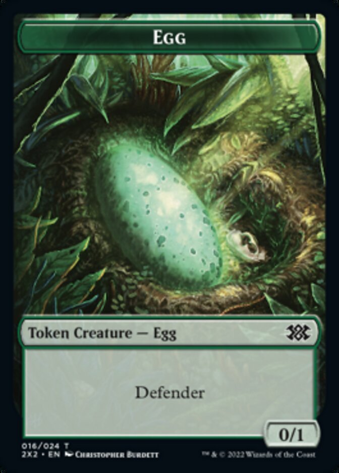 Egg // Phyrexian Golem Double-sided Token [Double Masters 2022 Tokens] | Cards and Coasters CA