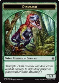 Dinosaur // Treasure (009) Double-sided Token [Ixalan Tokens] | Cards and Coasters CA