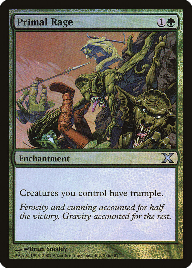 Primal Rage (Premium Foil) [Tenth Edition] | Cards and Coasters CA