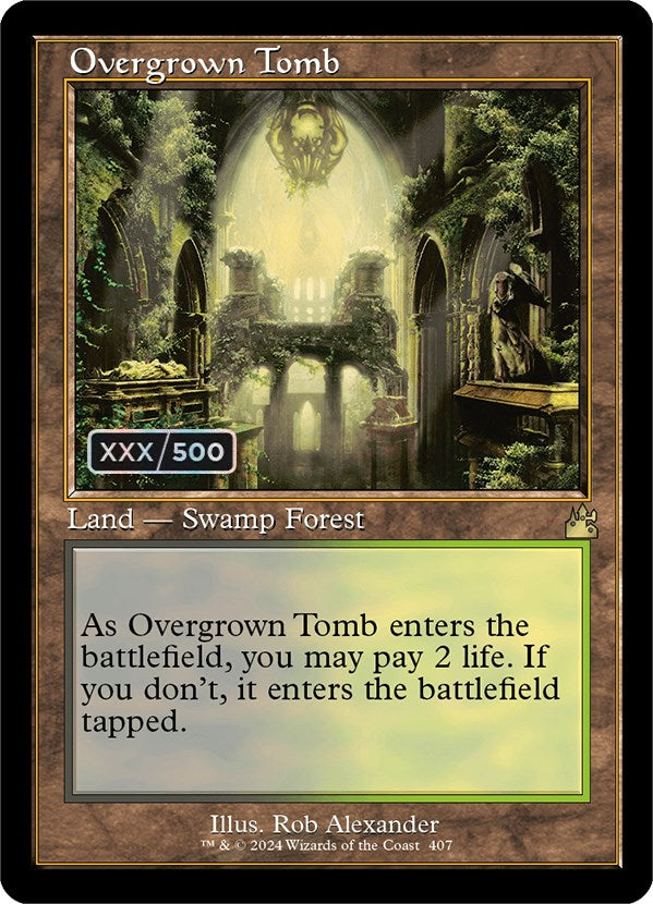 Overgrown Tomb (Retro) (Serialized) [Ravnica Remastered] | Cards and Coasters CA