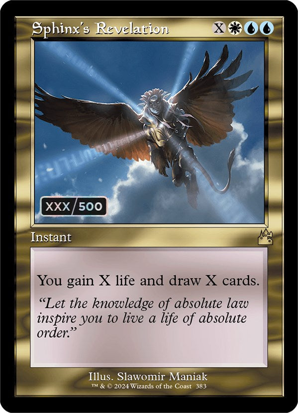 Sphinx's Revelation (Retro) (Serialized) [Ravnica Remastered] | Cards and Coasters CA